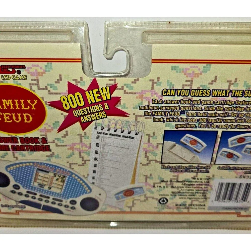Vtg FAMILY FEUD GAME Cartridge 3 Tiger Toy Game & Answer Books Electronics NOS
